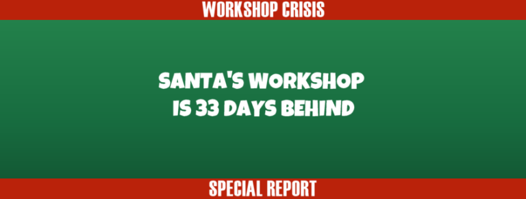 Workshop is 33 Days Behind