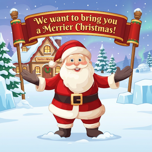 We want to bring you a Merrier Christmas We want to bring you a Merrier Christmas